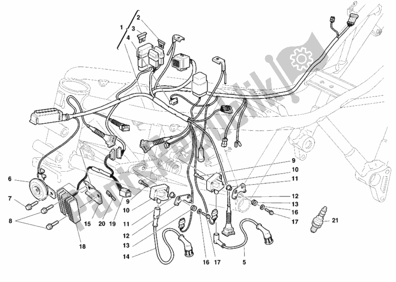 All parts for the Wiring Harness of the Ducati Supersport 900 SS 1999